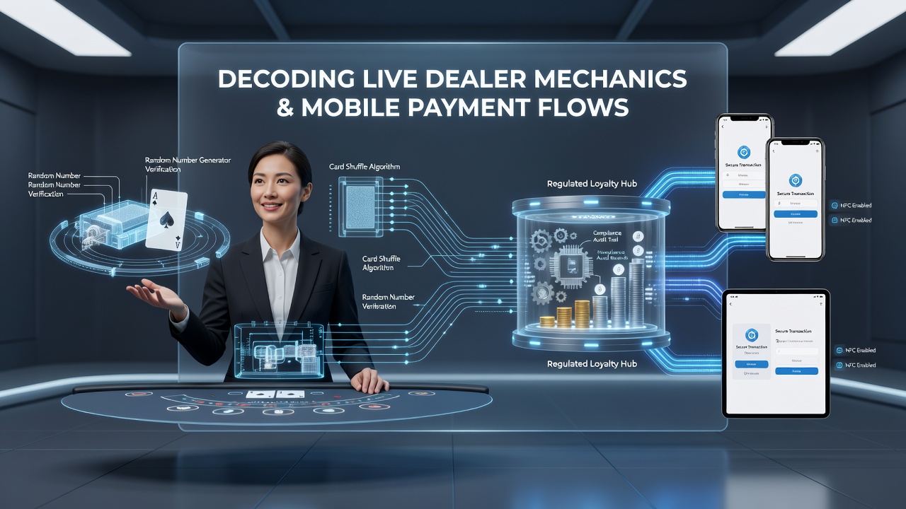 Diagram van mobiele betalingen die loyaliteitspunten genereren tijdens live dealer sessies
