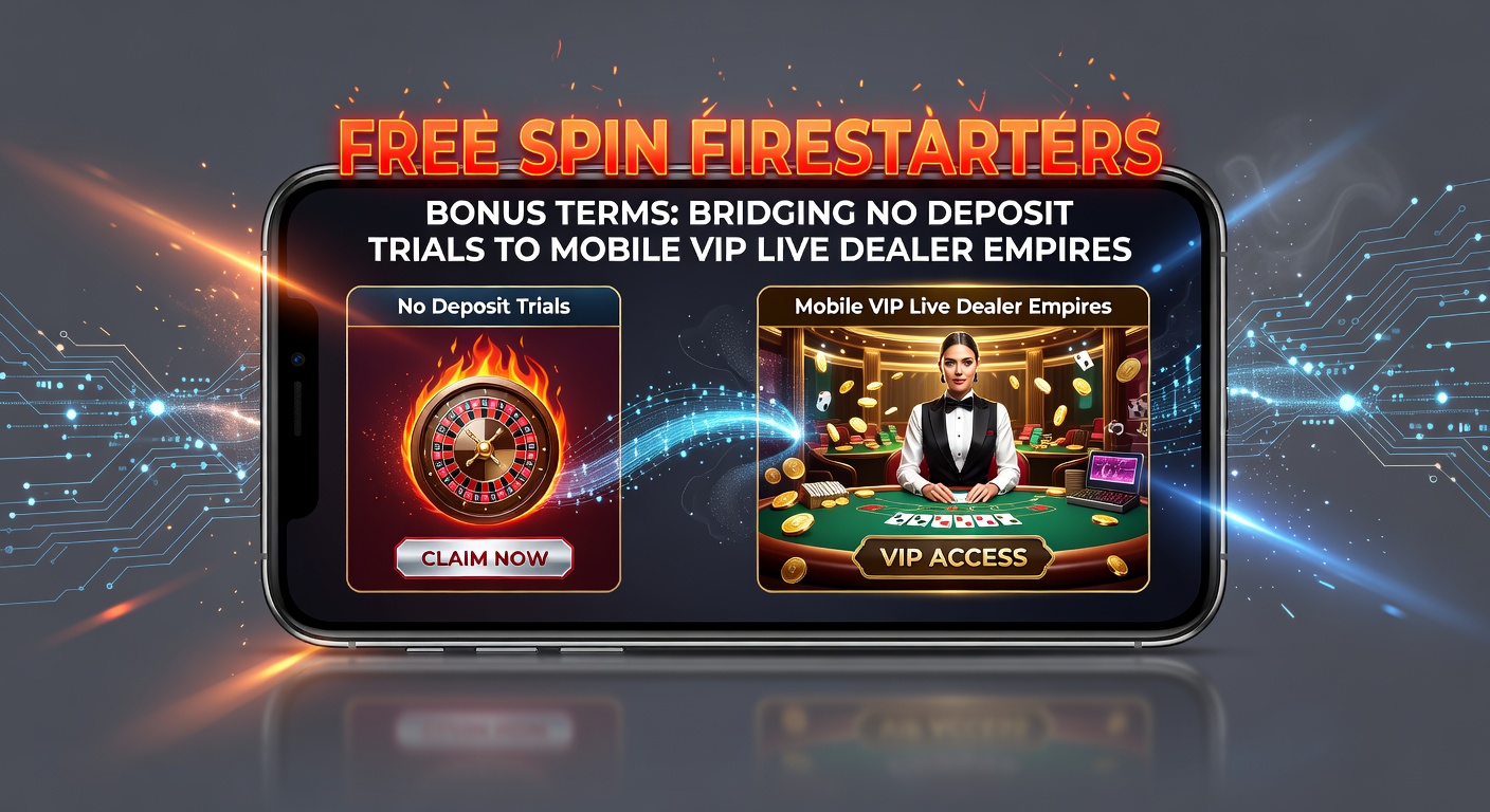 Dynamische illustratie van een speler die met gratis spins een VIP-pad bewandelt naar live dealer tafels op een mobiel scherm, met stijgende niveaus en trofeeën