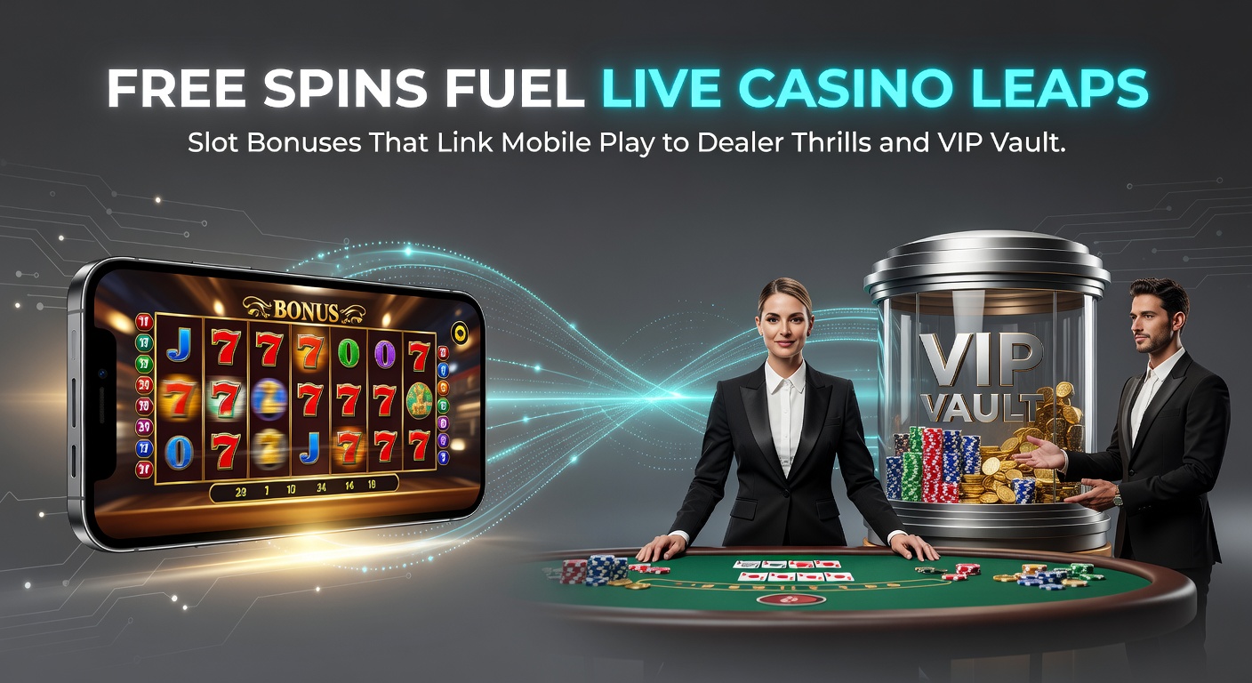 VIP lounge scène met live dealer tafels, mobiele slots op schermen en goudkleurige trofeeën, illustrerend de evolutie van gratis spins naar exclusieve beloningen