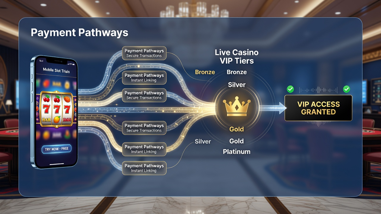 Voorbeeld van een betalingsflow van mobiele slots naar live VIP tiers
