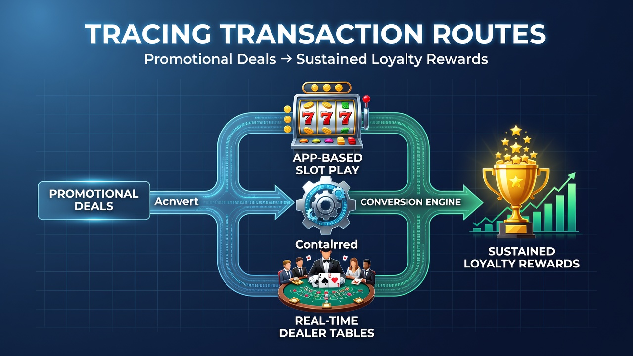 Transactieroutes van promoties naar loyaliteitsbeloningen in mobiele slots en live casino
