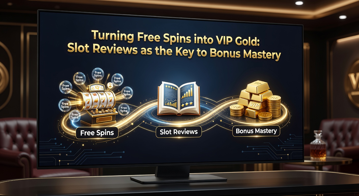VIP-podium met gouden munten, slot reels en bonus iconen die free spins uitrollen
